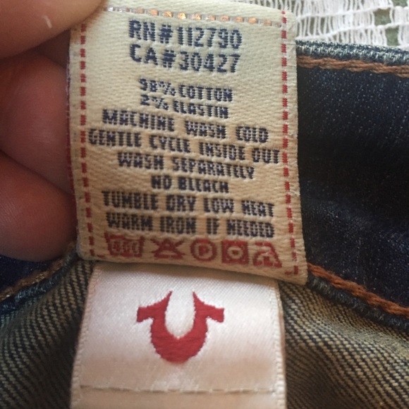 Y2K True Religion Joey 7” Rise Boot Cut Flare Jeans Sz 28 - Picture 9 of 15